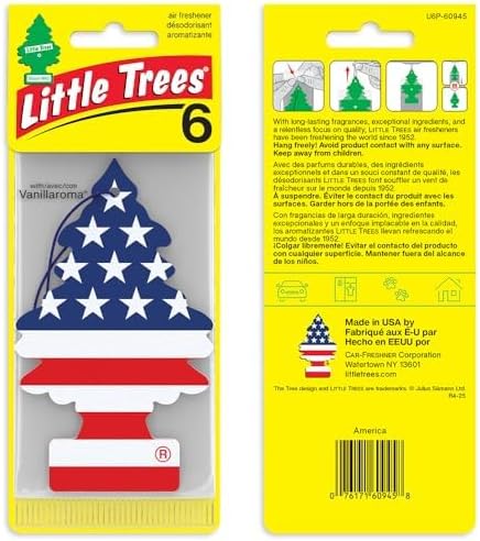 LITTLE TREES Car Air Freshener | Hanging Tree Provides Long Lasting Scent for Auto and Home | Vanilla Pride | Red White and B