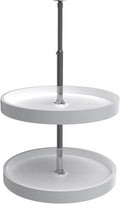 Rev-A-Shelf 20" Dual Full Circle Lazy Susan Organizer for Upper Corner Kitchen Cabinets, Plastic Home Storage 2 Tier Shelves,