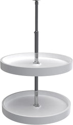 Rev-A-Shelf 20" Dual Full Circle Lazy Susan Organizer for Upper Corner Kitchen Cabinets, Plastic Home Storage 2 Tier Shelves,