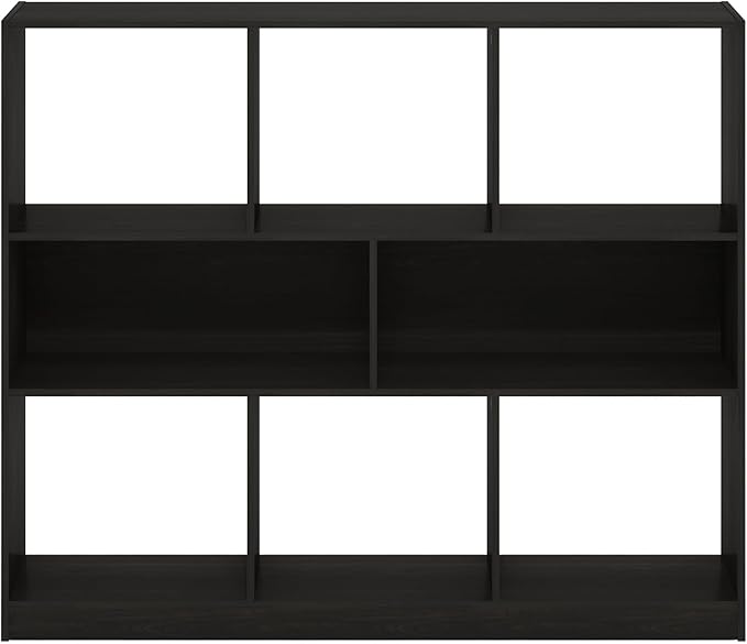 Furinno DALY Book Shelf, 8-Cube Bookshelf, Horizontal Cube Storage Organizer Bookcase, 10.9 x 47.2 x 39.4, for Living Room, B