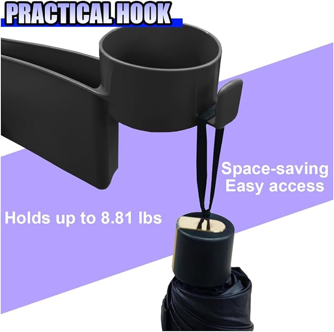 YoRise 2PCS Dual Slot Car Seat Gap Filler Organizer, Multifunctional Car Side Seat Gap Guard Spacer with Cup Holder, Universal Auto Storage Accessories for Preventing Items Falling Out (Black)
