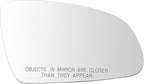 TRQ Right Passenger Side Mirror Glass Convex Snap On Clear Compatible with 2018-2022 Hyundai Kona HY1325113