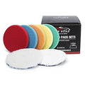 Buffing Polishing Pads 5 Inch, CAR ROAD 7PCs 5.5 Inch Face for 127mm Kit for Car Buffer Polisher Cutting Polishing Pad Kit for Car Buffer Compounding,Polish and Waxing (5 Inch(125mm))