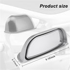 2PCS Adjustable Blind Spot Mirrors for Car Rear Seat - Wide Angle Convex B-Pillar Side View Mirror for Second Row Door Safely Get-Off, HD Glass Stick-on Auxiliary Mirror for Car SUV (Silver)