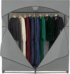 HOLDN’ STORAGE Portable Wardrobe Closet - 65 lb Large Capacity, Internal Heavy Duty Metal Rod, Zipper & Clear Window, Durable
