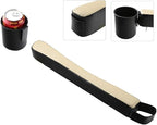 Supin 2 Prices Car Seat Gap Filler Pad PU Leather Console Side Pocket Organizer and one Cup for Cellphone Wallet Coin Key (Black+Beige)