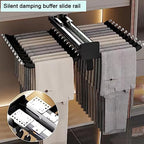 Pull-Out Clothes Rail,Extendable Pull Out Storage Closet Rod, Bearing 40kg Pull-Out Clothes Rail, Aluminum Alloy Retractable 