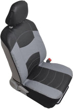 BDK Soft & Smooth Leatherette Sideless Front Car Seat Covers Fit for Car SUV Van (Black & Gray)- Easy Installation Cover