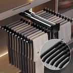 Pull-Out Clothes Rail,Extendable Pull Out Storage Closet Rod, Bearing 40kg Pull-Out Clothes Rail, Aluminum Alloy Retractable 