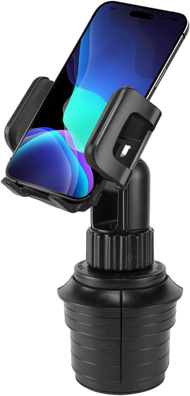 Cellet Car Cup Holder Phone Mount, Phone Holder Mount Cradle Universal Adjustable Compatible for Apple iPhone, Samsung Galaxy, Moto, Google Pixel Smartphones