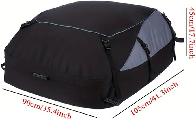 Roof Rack Luggage Bag, Car Rooftop Cargo Carrier Roof Bag Waterproof Vehicle Soft-Shell Roof Luggage, with Lacing Strap, Safety Hook (105 * 90 * 45cm)