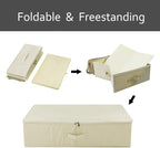 iwill CREATE PRO Folding Under Bed Shoes Storage Organiser Bins with Lid, Underbed Clothes Organizer Basket, Garment Storage 