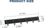 VAEHOLD Wall Hooks for Hanging, Black Coat Rack Wall Mount with 6 Coat Hooks, Towel Hanger, Hat Hooks, Robes Hook in Bathroom