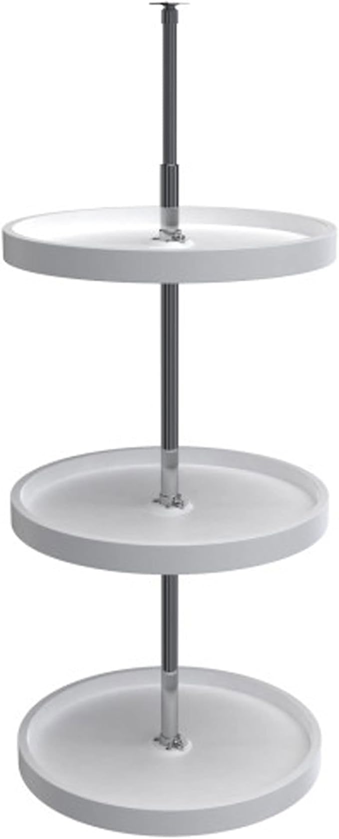 Rev-A-Shelf 18 Inch 3 Tier Full Circle Lazy Susan for H Corner Kitchen Cabinets, Large Plastic Home Storage Rotating Shelves,