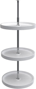 Rev-A-Shelf 18 Inch 3 Tier Full Circle Lazy Susan for H Corner Kitchen Cabinets, Large Plastic Home Storage Rotating Shelves,