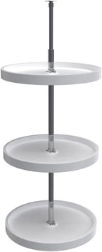 Rev-A-Shelf 18 Inch 3 Tier Full Circle Lazy Susan for H Corner Kitchen Cabinets, Large Plastic Home Storage Rotating Shelves,