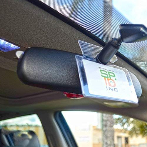100 Clear Rigid Vinyl Horizontal Vehicle Hang Tag Parking Pass Holders by Specialist ID