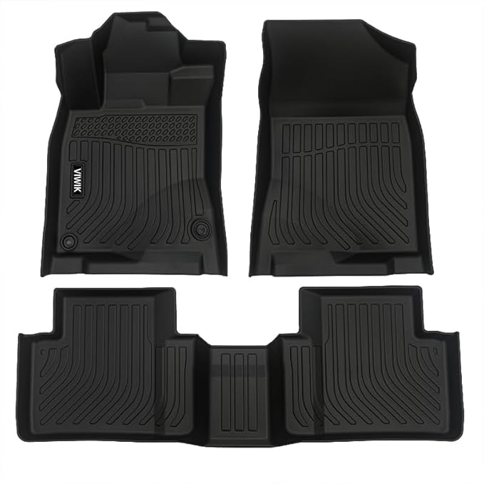 VIWIK Floor Mats for Honda Civic 2016-2021 (Not for Plug-in Hybrid),All Weather Floor Mats Accessories TPE Custom Floor Liners 1st & 2nd Row Black