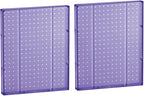 Azar Displays 771620-PUR Plastic Pegboard for Wall Organization - Garage Tool Organizer Wall Mount (Pack of 2) - 1-Sided Dura