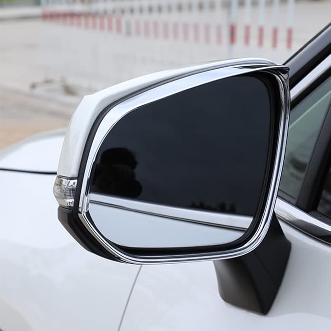 ERIDANUS Auto Accessories Fit for RAV4 2024 2023 2022 2021 2020 2019 Side Rearview Mirror Rain Eyebrow Cover Trim (Chrome Silver) ABS 2 PCS