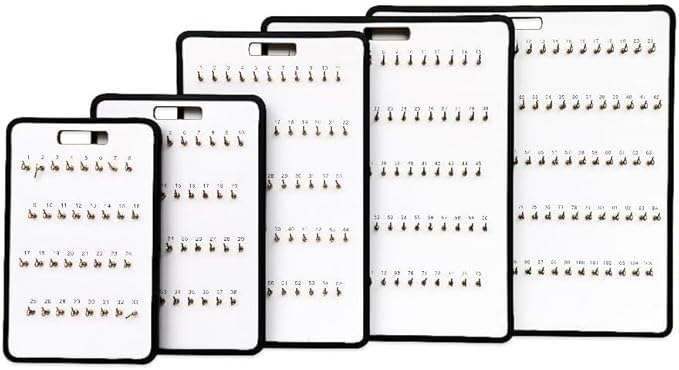 MICRO TEC Masonite Key Holder Wall Mount with 75 Spring-Lock Hooks 24" × 31-3/4" – Wall Mounted Key Organizer Board with Meta