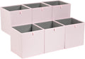 Amazon Basics Collapsible Cube Organizer Bins, Closet Storage Organizer Baskets for Shelves, Space-Saving, 13" x 15" x 13", P