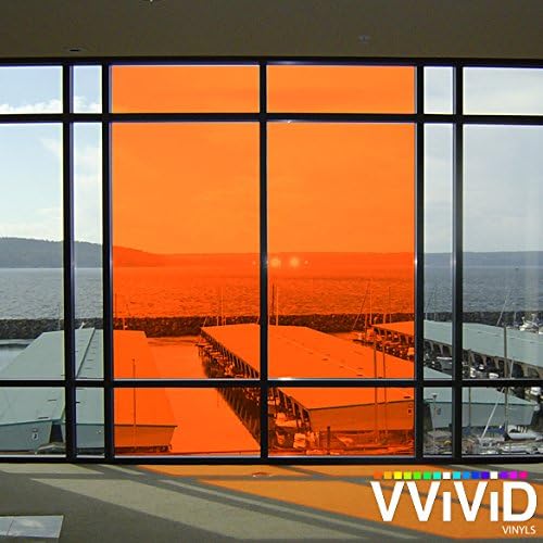 VViViD Transparent Colorful Vinyl Window Tinting Sheets (10ft x 4.9ft, Orange)