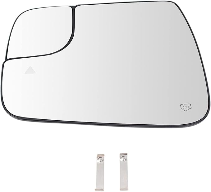 TRQ Driver Side Heated Blind Spot Mirror Glass with Backing Plate Compatible with 2019-2021 Ram 1500 GM1320481