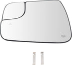TRQ Driver Side Heated Blind Spot Mirror Glass with Backing Plate Compatible with 2019-2021 Ram 1500 GM1320481