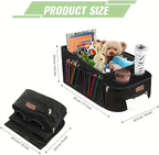 FUNNy elf Car Backseat Organizer for Cars, Collapsible Front Seat Organizer with 4 Cup Holders, Storage Pockets & Dividers, Passenger Seat Organizer for SUV, Truck, Sedan