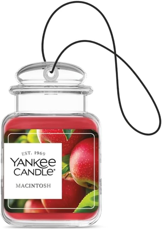 Yankee Candle Car Jar Ultimate Hanging Air Freshener, Macintosh Scent, Neutralizes Odors, Up to 30 Days