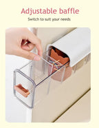 Socks Underwear Wall Mount Drawer Organizer, Switchable 6 Cell Drawer Acrylic Organizers Self-Adhesive Anti Dust Storage Boxe