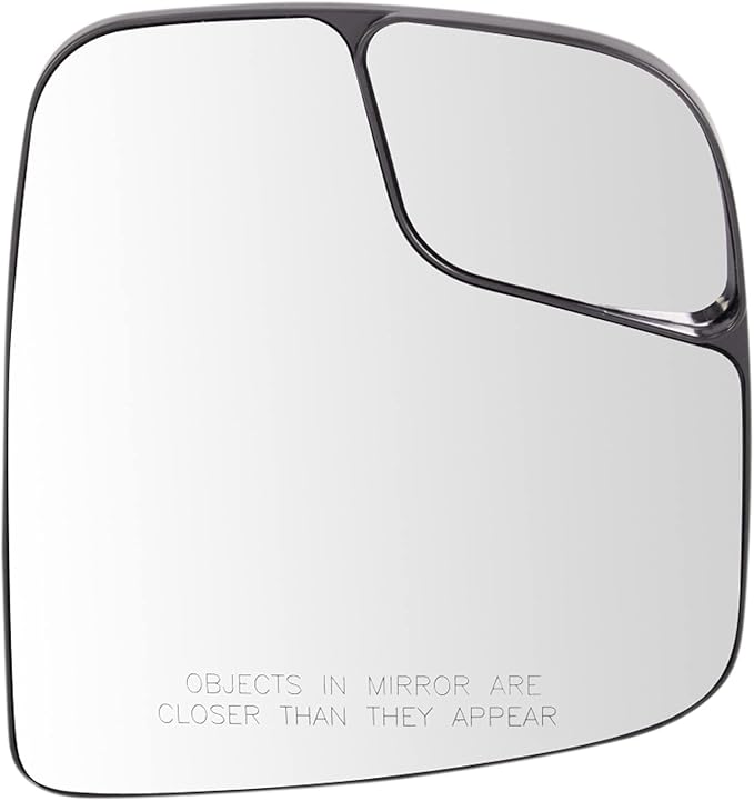 TRQ Passenger Side Mirror Glass Heated with Spotter Glass Convex Snap On Compatible with 2015-2021 Nissan NV200 NI1325126