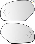 Exterior Mirror Glass Left & Right Driver & Passenger Side Heated Rear View Signal Blind Spot Detection Kit for GMC for Chevy