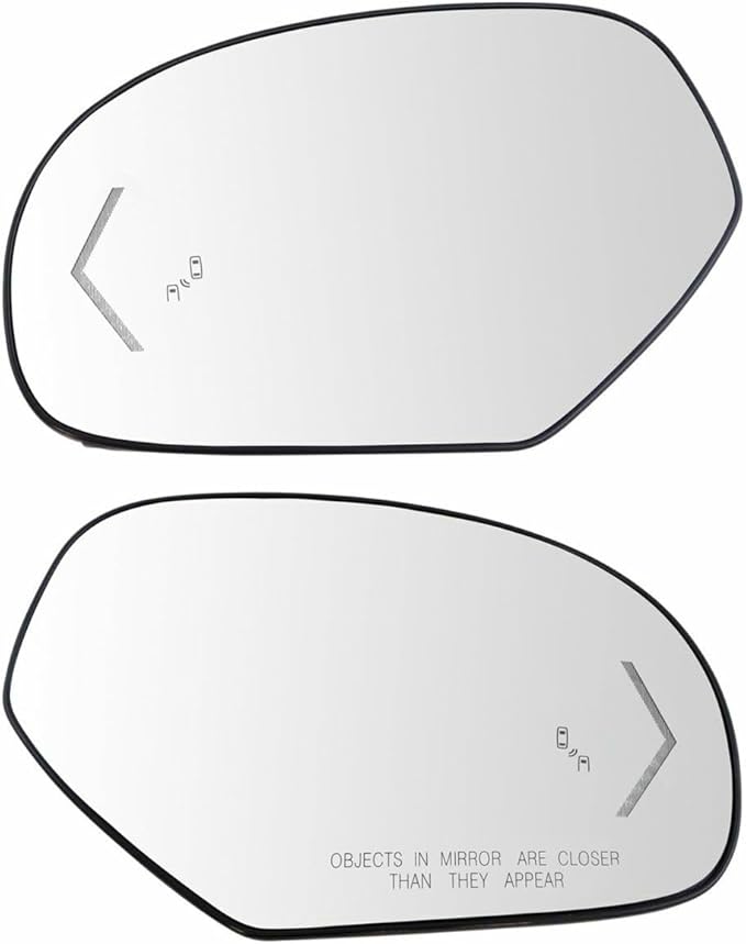 Yazyu 2pcs Left & Right Driver & Passenger Side Heated Exterior Rear View Mirror Glass Signal Blind Spot Detection Kit for GM