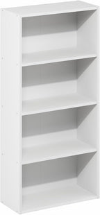 Furinno Basic Book Shelf, 4-Tier Bookcase with Open Shelf, Bookshelf, Cube Storage Organizer, 7 x 17 x 35, for Living Room, B