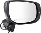 TRQ Driver and Passenger Side Mirror Set Power Heated Turn Signal Smooth Black Compatible with 2019-2020 Subaru Forester SU13