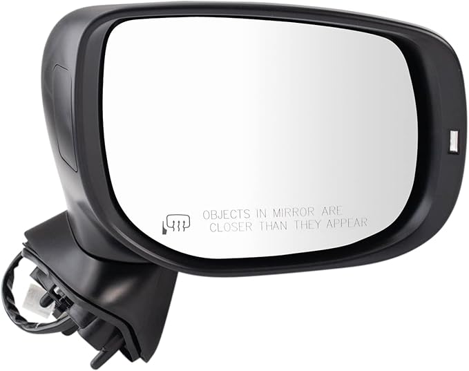 TRQ Driver and Passenger Side Mirror Set Power Heated Turn Signal Smooth Black Compatible with 2019-2020 Subaru Forester SU13