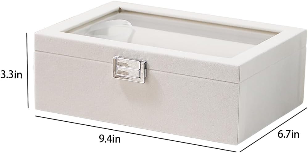 Bracelet Holder Organizer Box, Jewelry Storage Case with 2 Rods, Bangle Watch Display Tray for Women Girls (Beige)