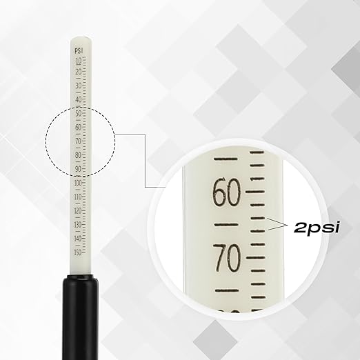 Tallew 20 Pack Dual Head Tire Pressure Gauge Heavy Duty Air Pressure Tire Gauge for Auto Truck Car RV Van Gage Range 10-150PSI, 1-10Bar (Black)