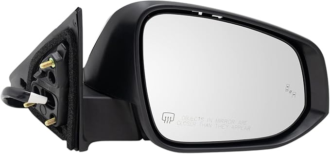 TRQ Driver and Passenger Side Mirror Set Power Heated Blind Spot Detection Puddle Light Paint to Match Compatible with 2014-2