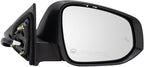 TRQ Driver and Passenger Side Mirror Set Power Heated Blind Spot Detection Puddle Light Paint to Match Compatible with 2014-2
