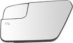 TRQ Left Driver Side Mirror Glass Heated Convex Snap On Compatible with 2021 2022 2023 Ford F-150 FO1324204