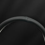 Morandi Color Steering Wheel Cover, Nappa Leather, Fashionable Sporty Style, Universal 15 inches，Black