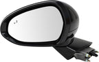 TRQ Driver and Passenger Side Power Heated Mirror Set Smooth Black Without Memory Compatible with 2021-2024 Kia K5