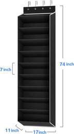 REGELETO 10 Tiers Large Size Over the Door Shoe Organizer Storage, Hanging Shoe Rack for Door with Deep Pockets, Fit 20 Pairs