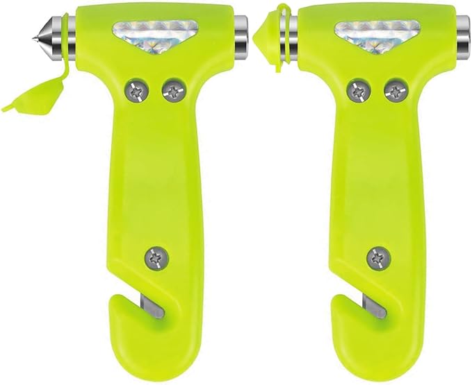 ACEBON 2-Pack Car Safety Hammer Seatbelt Cutter, Auto Emergency Escape Hammer with Window Glass Breaker and Seat Belt Cutter,