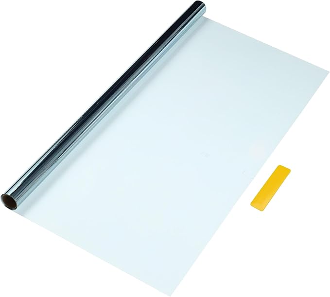 Motoforti Universal Car Window Tint Film Privacy Film 6.56 ft x 23.62 Inch Carbon 2PLY PET Light Blue 1 Pc VLT 78% IRR 15% URV 40%
