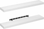 Furinno Tanna Floating Shelves for Wall Set of 2, 9 x 47 Wall Shelf, Wall Mounted Floating Shelf with Invisible Bracket, 2-in