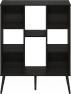 Furinno Claude Mid Century Style Book Shelf, 8-Cube Bookshelf, Cube Storage Organizer Bookcase with Wood Legs, 10.9 x 31.5 x 